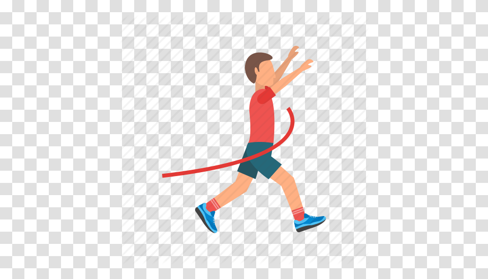 Crossing Finish Line Olympic Race Runner Sport Icon, Blonde, Woman, Girl, Kid Transparent Png