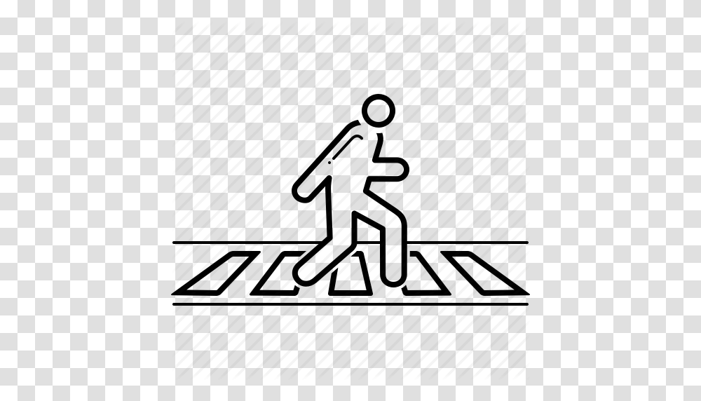 Crossing Pedestrian Road Safety Walkway Zebra Icon, Plan, Plot, Diagram Transparent Png
