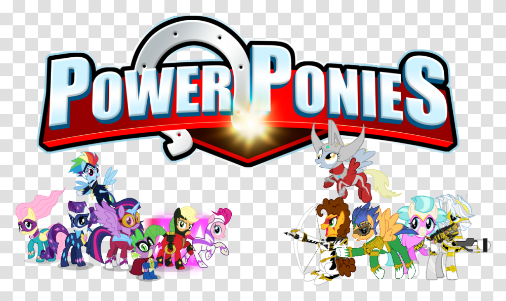 Crossover Derpy Hooves Double Diamond Dragon Fluttershy Power Ponies Power Rangers, Crowd Transparent Png