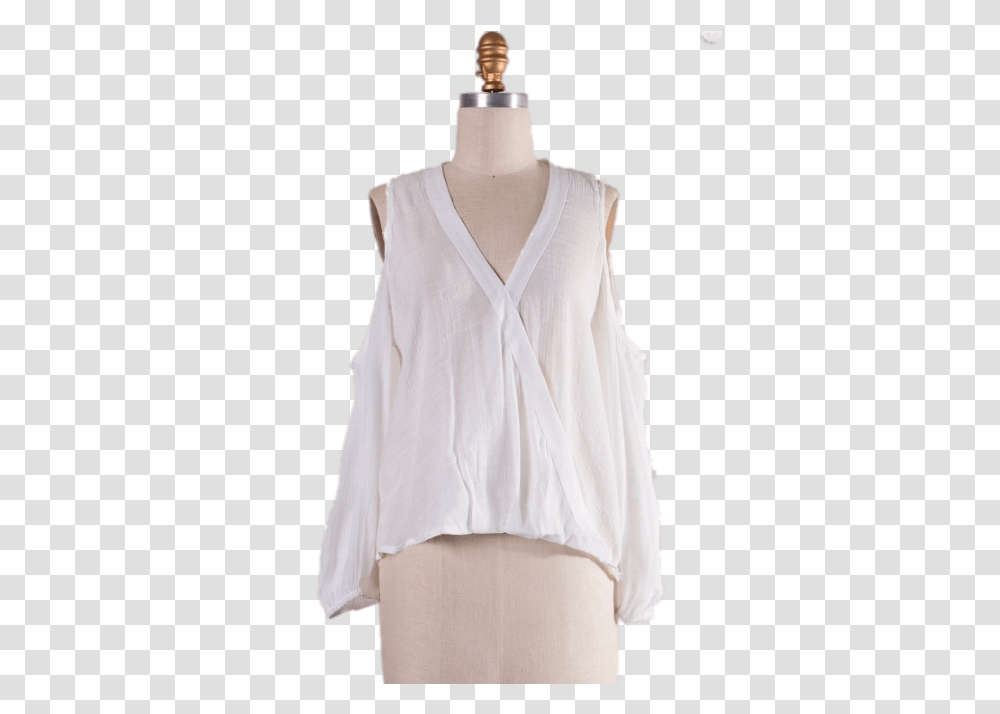 Crossover White Blouse Blouse, Apparel, Person, Human Transparent Png