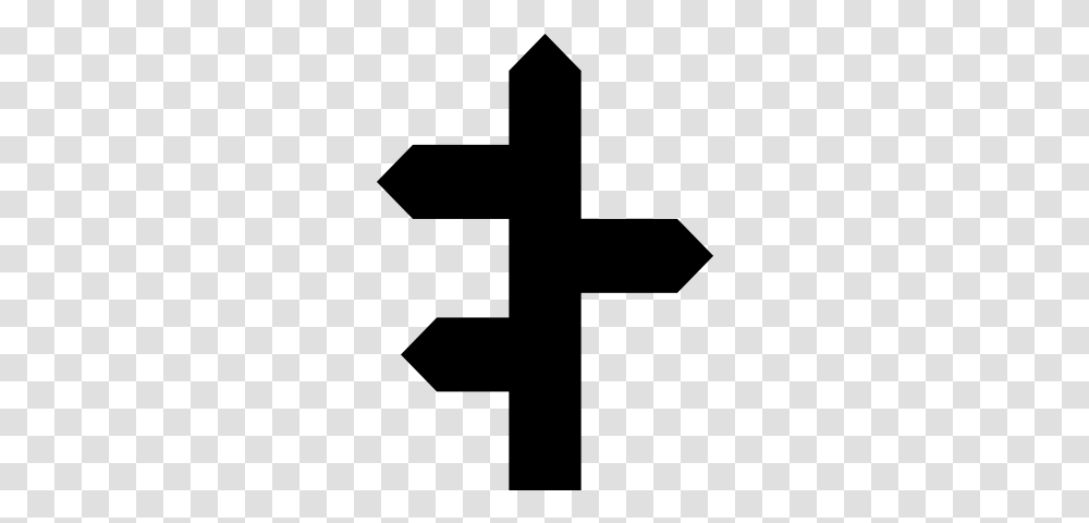 Crossroad Sign Icon Vector Crossroad Sign, Gray Transparent Png