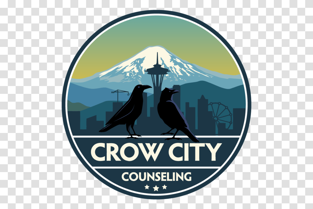 Crow City Counseling Silhouette, Bird, Text, Outdoors, Nature Transparent Png
