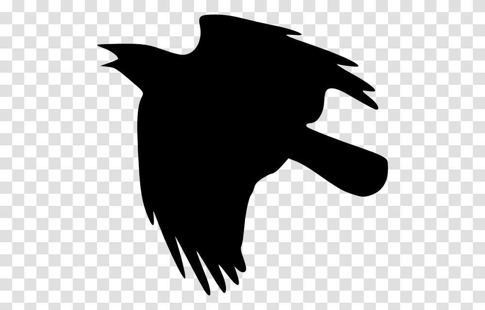 Crow Flying Up Clip Art Free Vector, Silhouette, Stencil, Bird, Animal Transparent Png