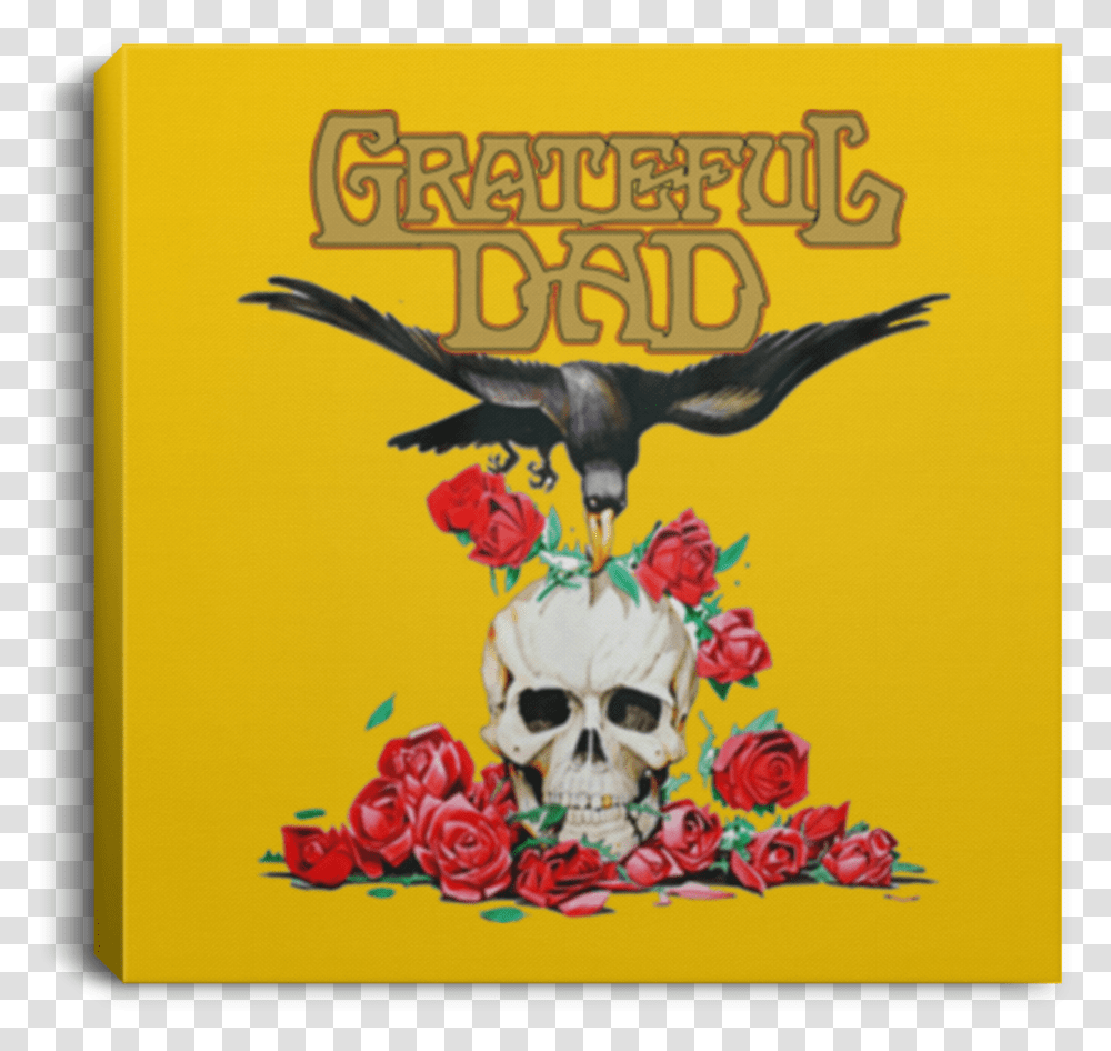 Crow Skull Grateful Dad Square Canvas Stolen Roses Songs Of The Grateful Dead, Bird, Animal, Advertisement, Poster Transparent Png