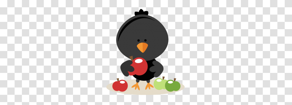 Crow With Apple Cutting For Cricut Silhouette Pazzles, Animal, Bird, Penguin, Snowman Transparent Png