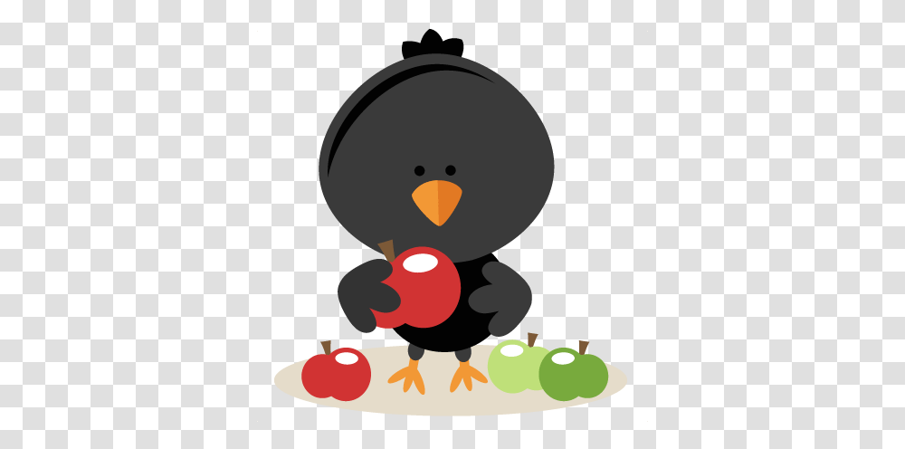 Crow With Apple Svg Scrapbook Cut File Cute Clipart Files Baby Crow Clip Art, Animal, Bird, Penguin, Puffin Transparent Png