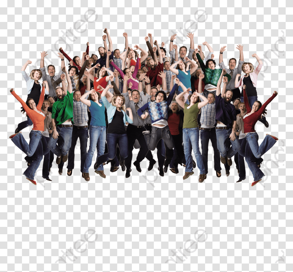 Crowd Carnival Jump For Joy Character, Dance Pose, Leisure Activities, Person, Stage Transparent Png