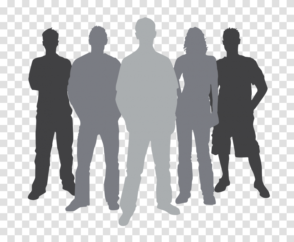 Crowd Clipart High Population Silhouette Of Person Standing, Human, People, Pedestrian, Metropolis Transparent Png