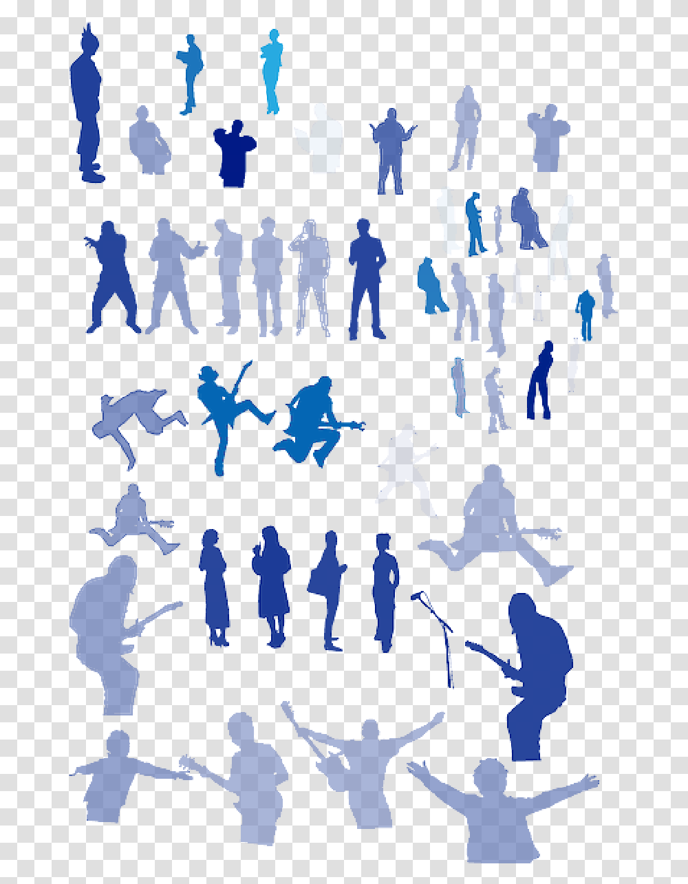 Crowd Clipart Person Gathered Picture Trendy People Silhouette, Text, Paper, Poster, Advertisement Transparent Png