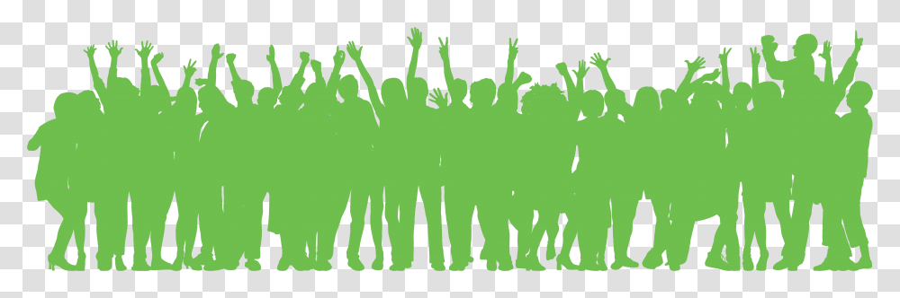 Crowd Green Silhouette, Pattern, Fence Transparent Png