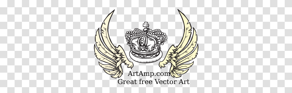 Crown And Wings Herolday Elements Free Svg Danish Zehen Tattoo, Emblem, Symbol, Totem, Pillar Transparent Png