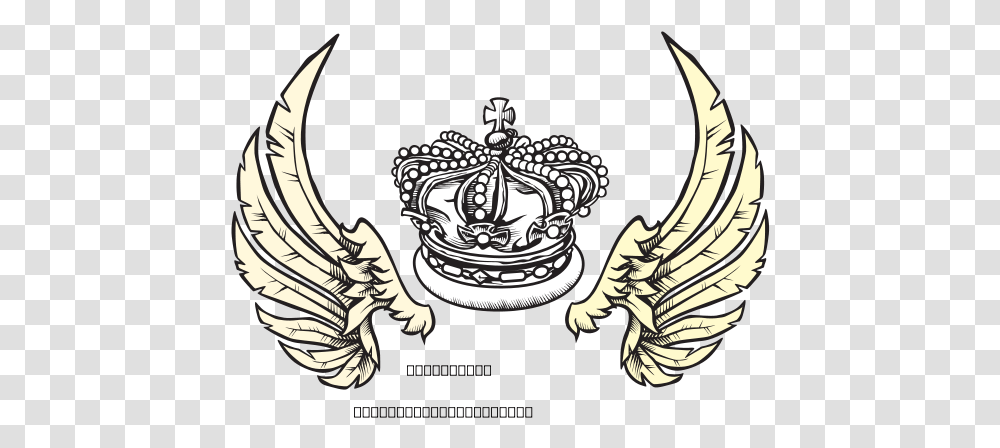 Crown And Wings Herolday Elements Svg Clip Arts Crown Drawing For Tattoo, Emblem, Animal Transparent Png