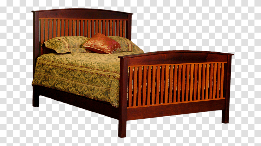 Crown Bed Wooden Bed Frame Bed, Furniture, Crib, Cushion Transparent Png