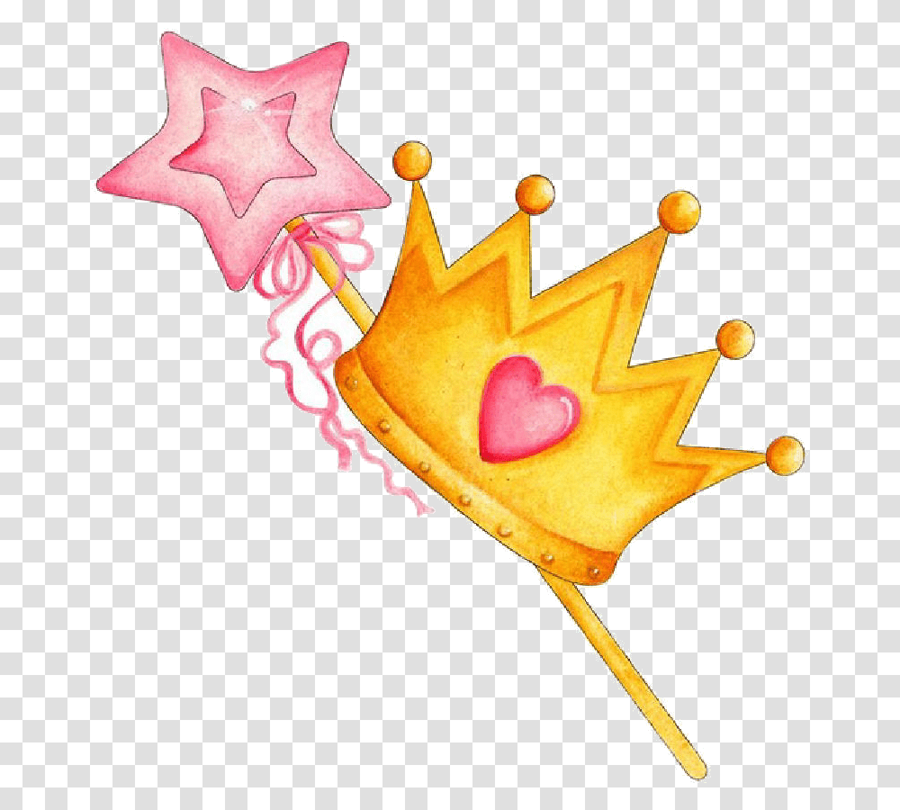 Crown Cartoon Princess Clipart Clipartfest Princess Crown And Wand Clipart, Sweets, Food, Confectionery, Leaf Transparent Png