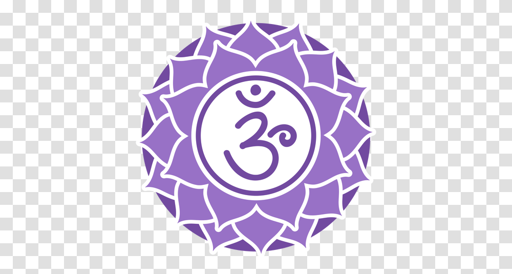Crown Chakra Circle Symbol Crown Chakra, Purple, Pattern, Text, Ornament Transparent Png
