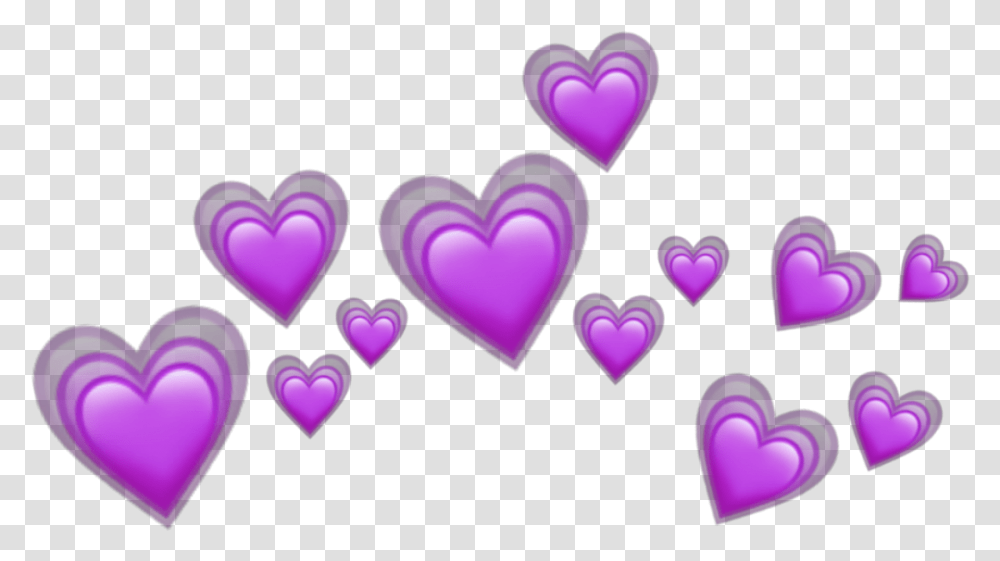 Crown Emoji Purple Heart Emoji, Light, Neon Transparent Png