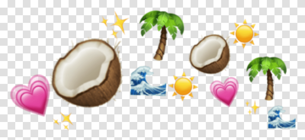 Crown Emoji Ring Sunshine Sun Coconut Palmtree Wave Hea Sunshine Aesthetic Emoji, Plant, Vegetable, Food, Fruit Transparent Png