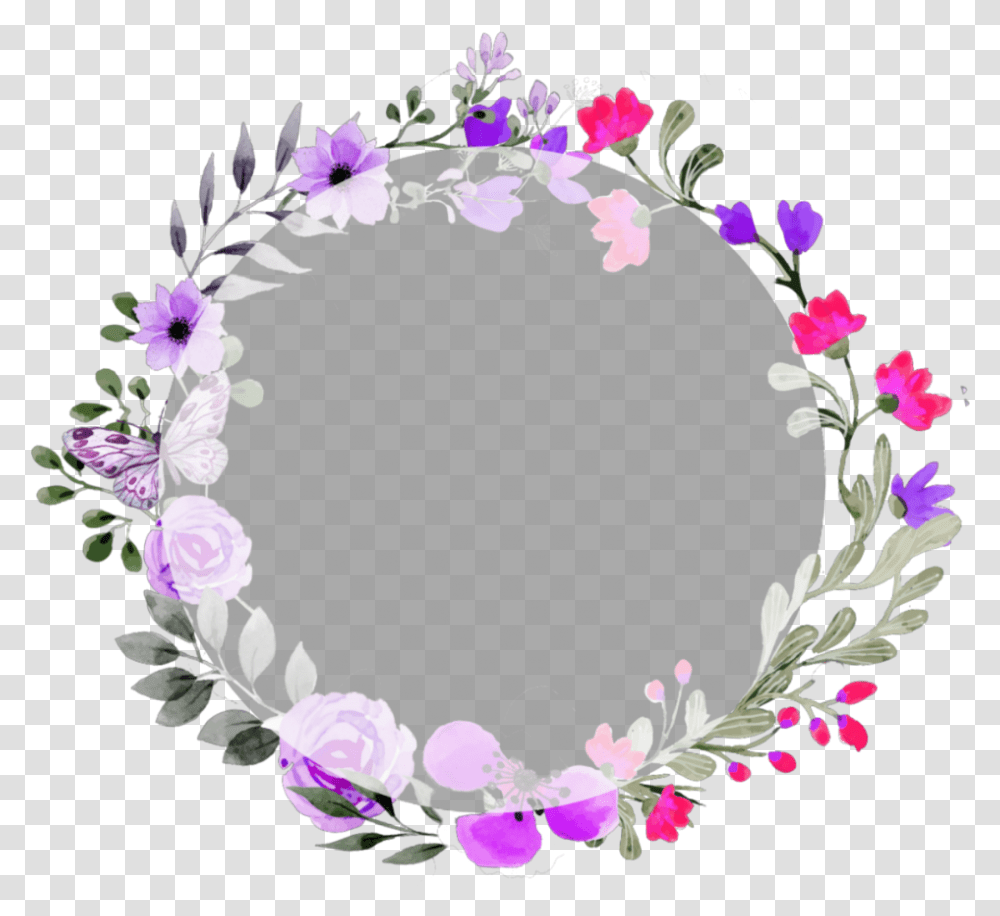 Crown Flower Flowers Circle Ftestickers Simple Flower Frame, Floral Design, Pattern Transparent Png