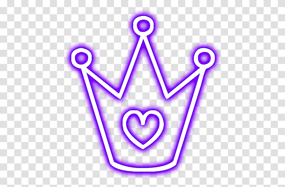 Crown Glowing Heart Snapchat Neon Purple, Jewelry, Accessories, Accessory Transparent Png