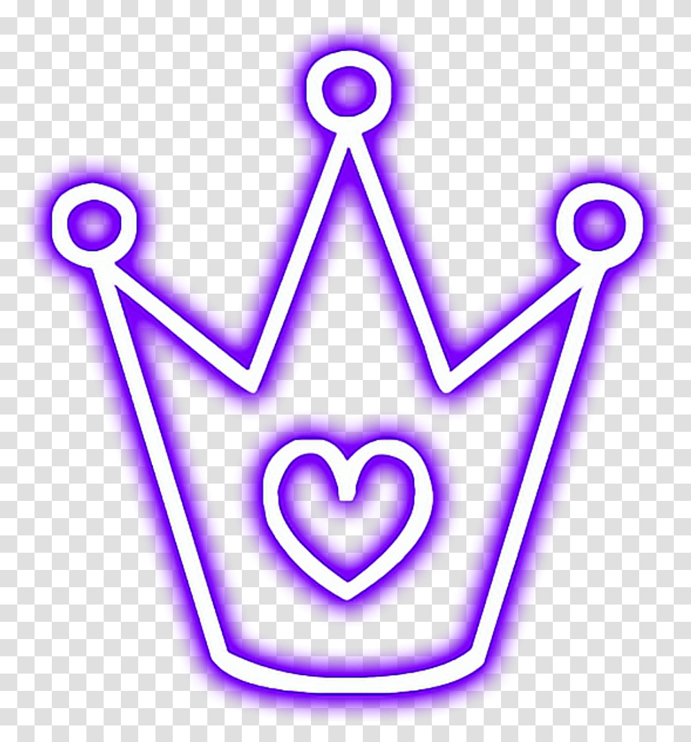 Crown Glowing Violet Purple Love Cute Neon Neon Queen Crown, Jewelry, Accessories, Accessory Transparent Png