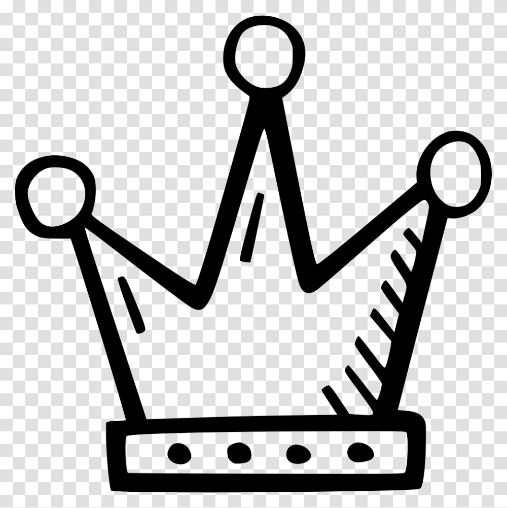 Crown Hand Drawn Crown, Lawn Mower, Tool, Stencil, Scissors Transparent Png