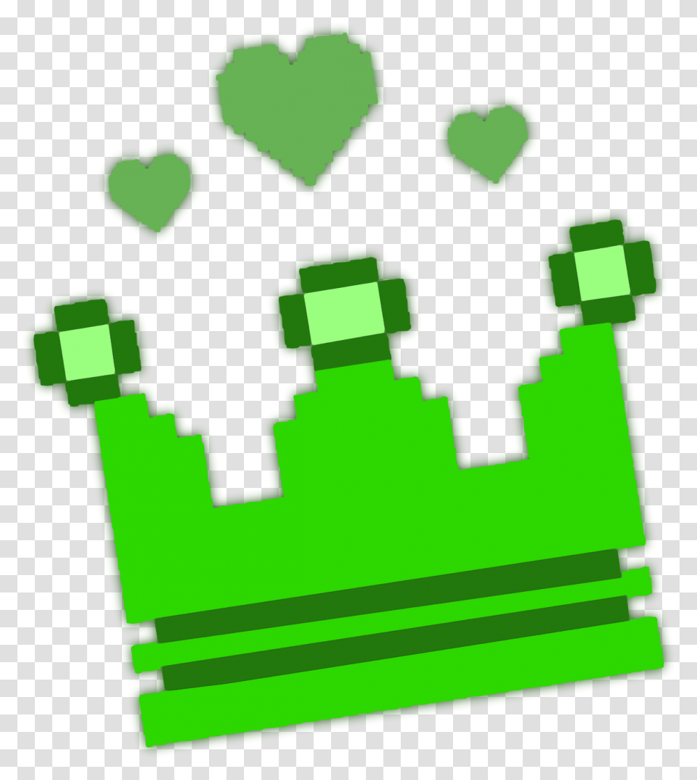 Crown Hat Green Pixel Princess Prince Queen King Snap Heart, Recycling Symbol Transparent Png