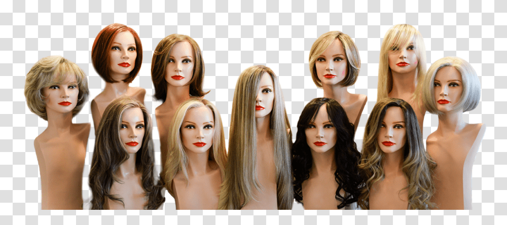 Crown Heads With Different Styled Hair Units Mannequin, Person, Human, Wig, Doll Transparent Png