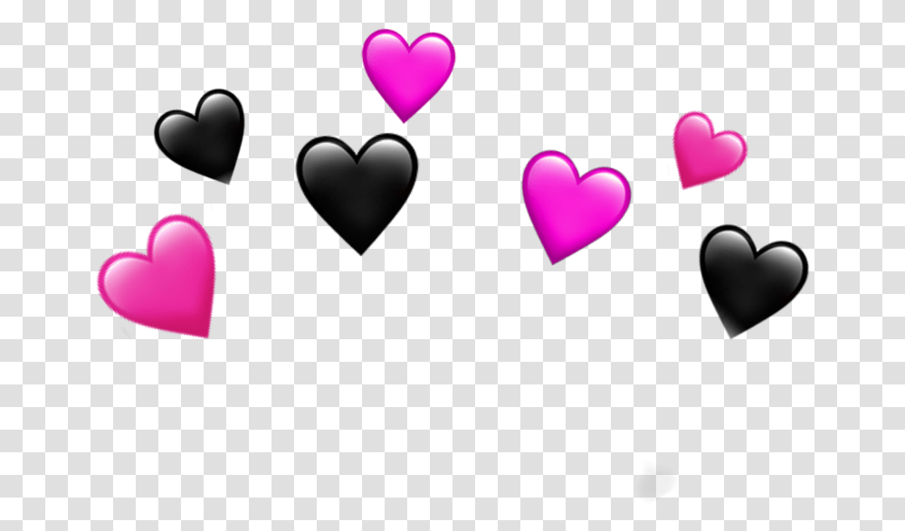 Crown Heart Hearts Emoji Black Pink Purple Kawaii Heart Transparent Png