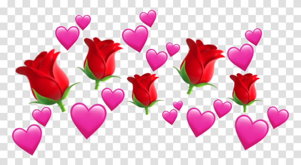 Crown Heartcrown Heart Emoji Rose Roseemoji Rose Crown Emoji, Petal, Flower, Plant, Blossom Transparent Png