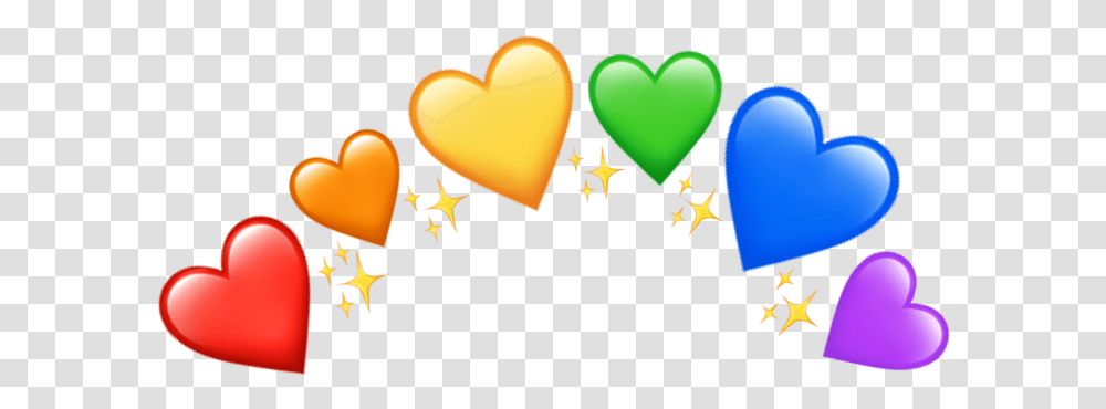 Crown Heartcrown Pride Rainbow Rainbowheart Glitter Heart Rainbow Heart Crown Transparent Png
