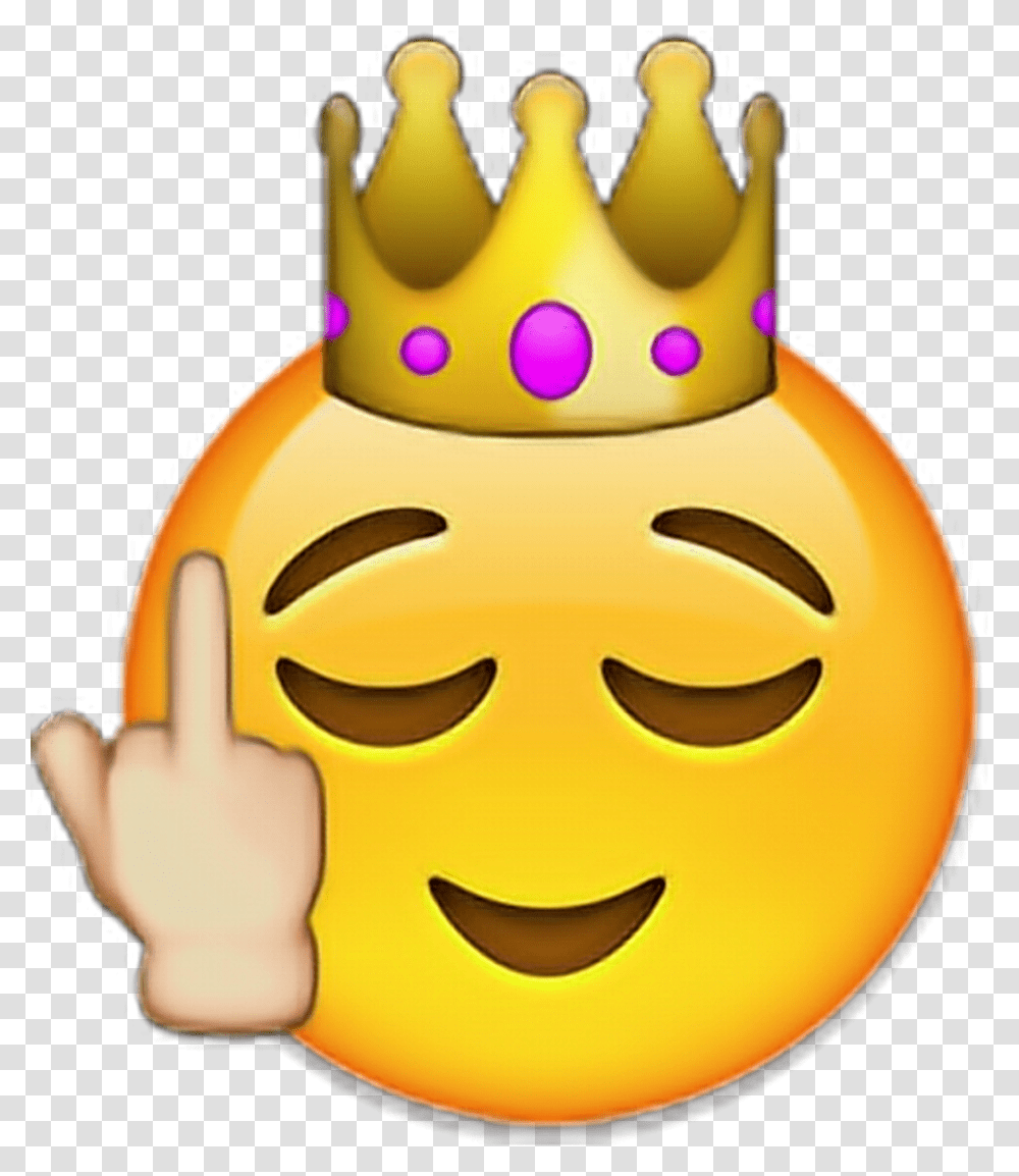 Crown Iphone Emoji Clipart Female Middle Finger Emoji, Toy, Animal, Pet, Label Transparent Png