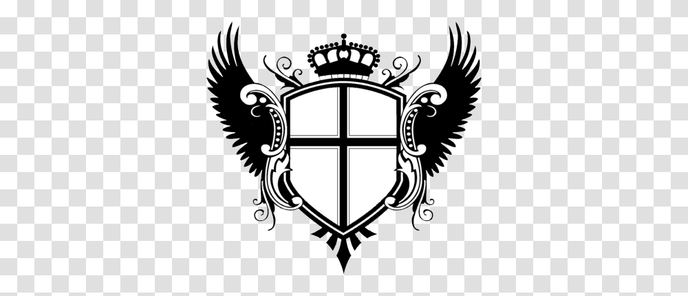 Crown Logo Gothic Wings Sticker By Lemon Tea Crest Template, Emblem, Symbol, Armor, Trademark Transparent Png