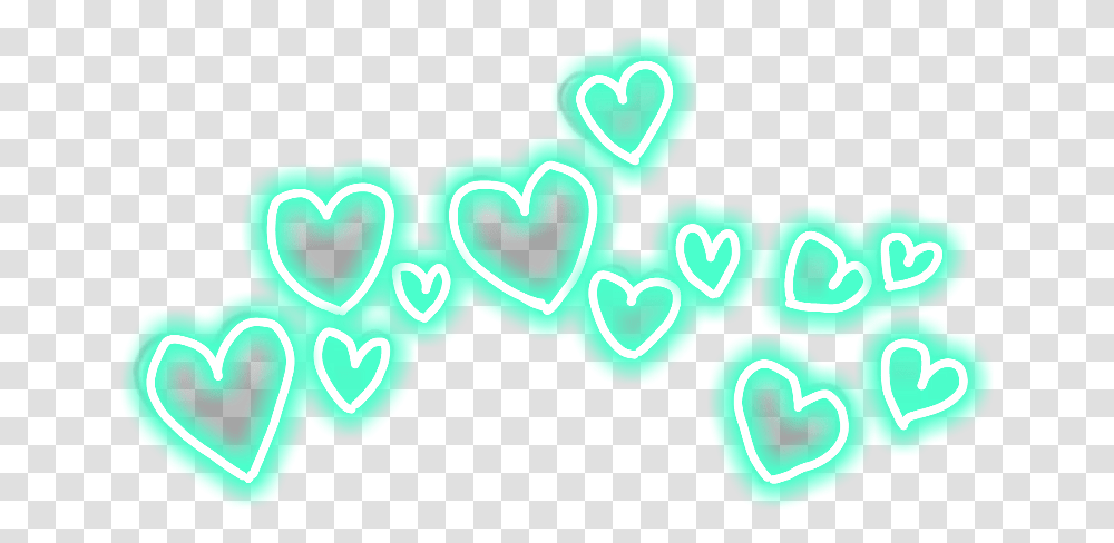 Crown Neon Heart Green Cute Corazon Heartcrown Heart, Label, Alphabet, Rubber Eraser Transparent Png
