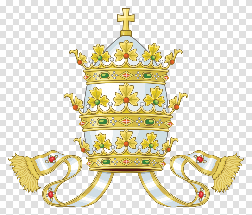 Crown Of Pope Heraldry, Porcelain, Pottery, Birthday Cake Transparent Png