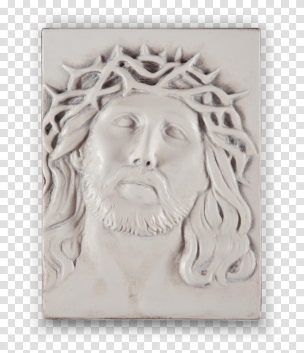 Crown Of Thorns Bisque Artifact, Head, Sculpture, Statue, Drawing Transparent Png