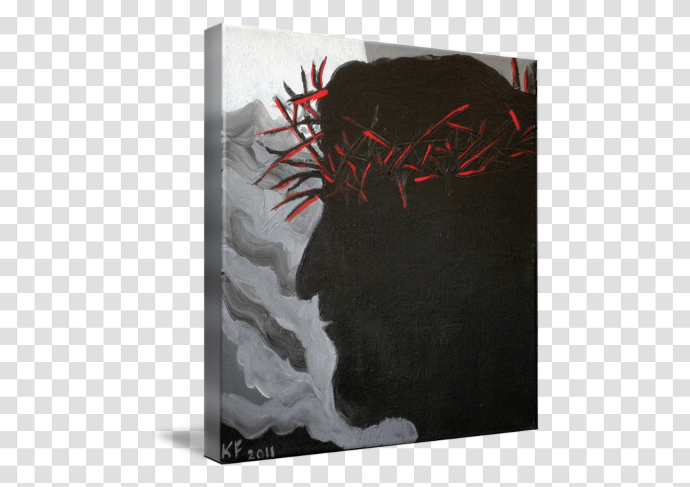 Crown Of Thorns By Kate Farrant Jesus Profile Crown Of Thorns Silhouette, Text, Canvas, Art, Poster Transparent Png