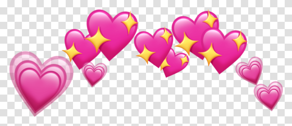 Crown Pink Heart Emoji Sticker Emoji Hearts On Head, Purple, Graphics, Pattern, Symbol Transparent Png