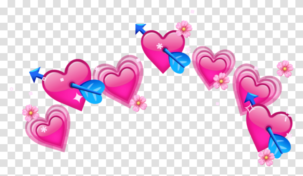 Crown Pink Heart Emoji Tumblr Flower Emoji Heart Crown Transparent Png