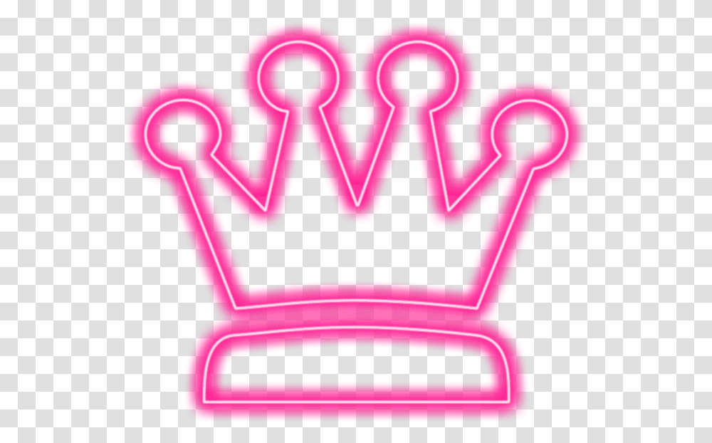 Crown Pink Pinkcrown Queen King Neon Crown Neon, Symbol, Accessories, Accessory, Purple Transparent Png
