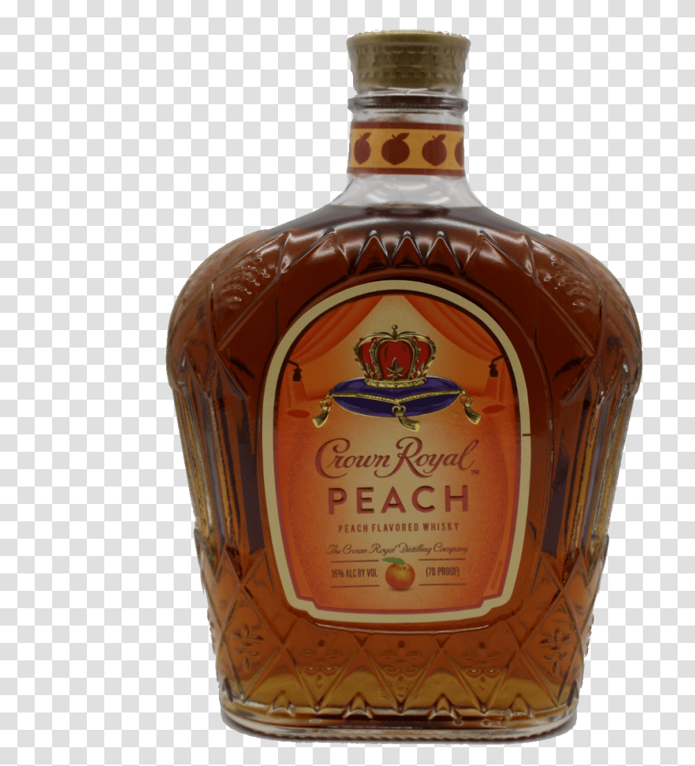 Crown Royal Peach Whiskey Bottle No Background, Liquor, Alcohol, Beverage, Drink Transparent Png