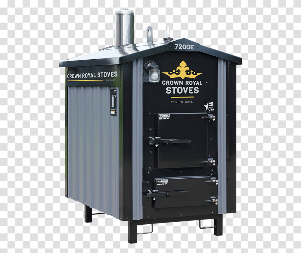 Crown Royal Rs7200e Epa Outdoor Wood Gasification Furnace Crown Royal Stoves, Machine, Appliance, Cooler, Generator Transparent Png