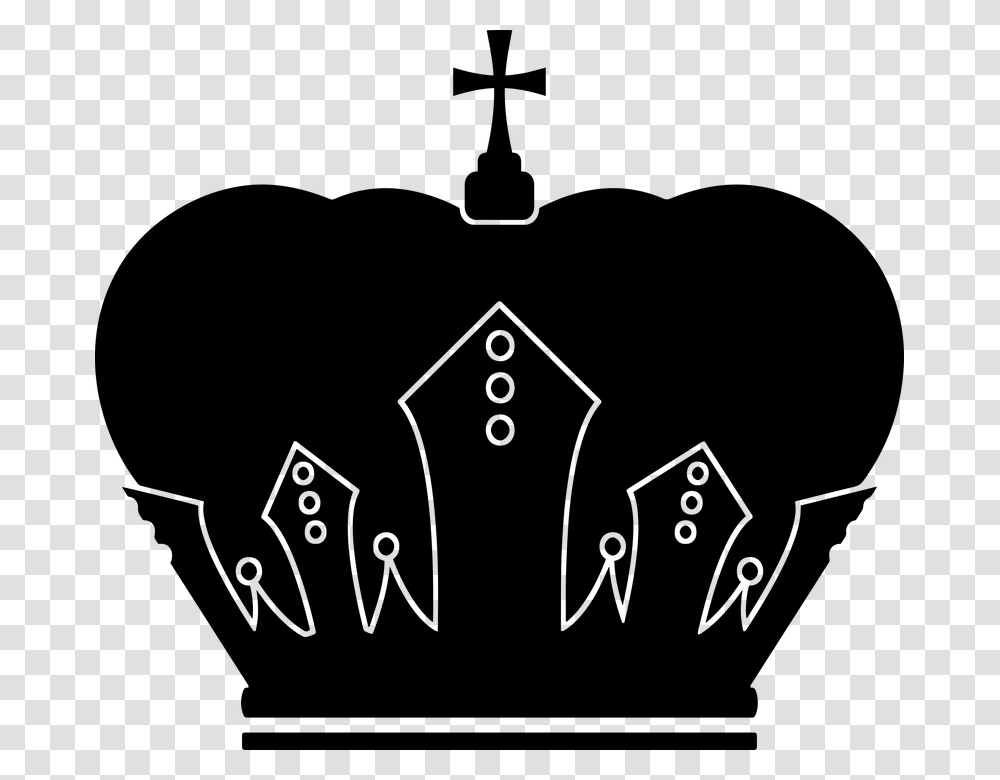 Crown Silhouettes King Crown Silhouette Symbol Cross, Gray, World Of Warcraft, Halo Transparent Png