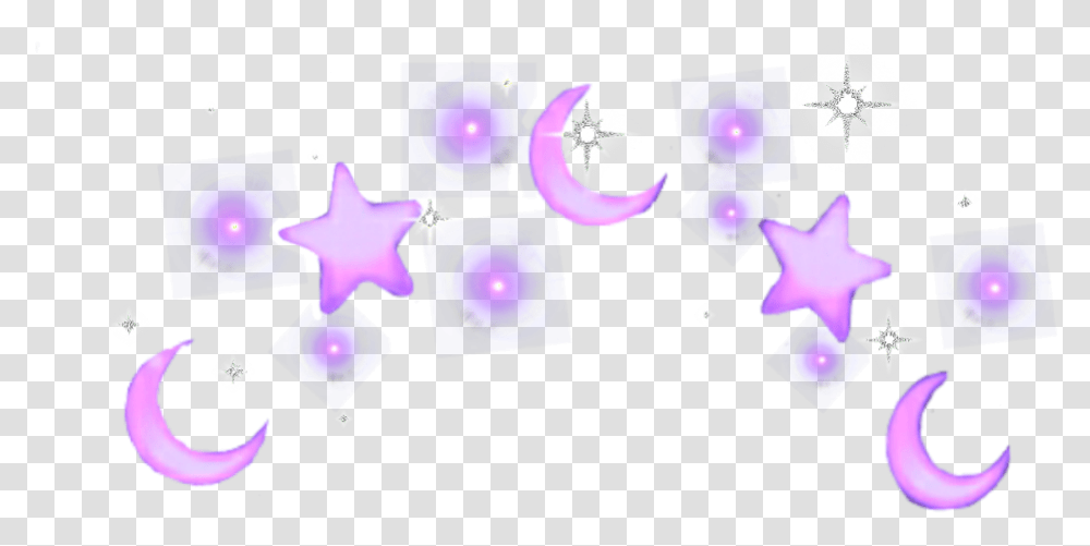Crown Splash Moon Purple Stars Tumblr Purple Aesthetic, Light, Pattern, Ornament, Fractal Transparent Png