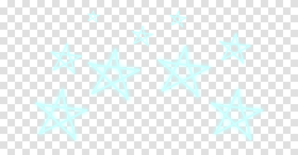 Crown Starcrown Stars Star Blue Blueneon Neon Star, Star Symbol, Snowflake Transparent Png