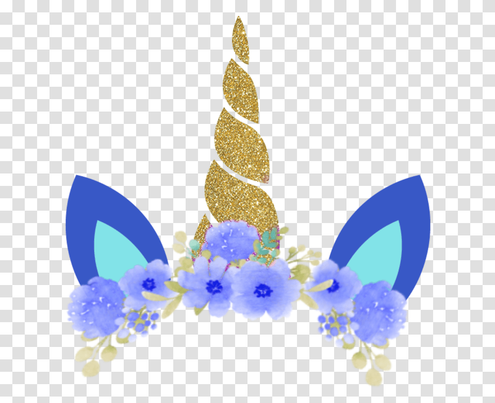 Crownbynisha Unicorn Blue Glitter Gold Sticker Sticker, Tree, Plant, Ornament Transparent Png