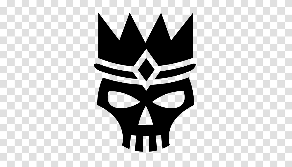 Crowned Skull Icon Free Of Game Icons, Gray, World Of Warcraft Transparent Png