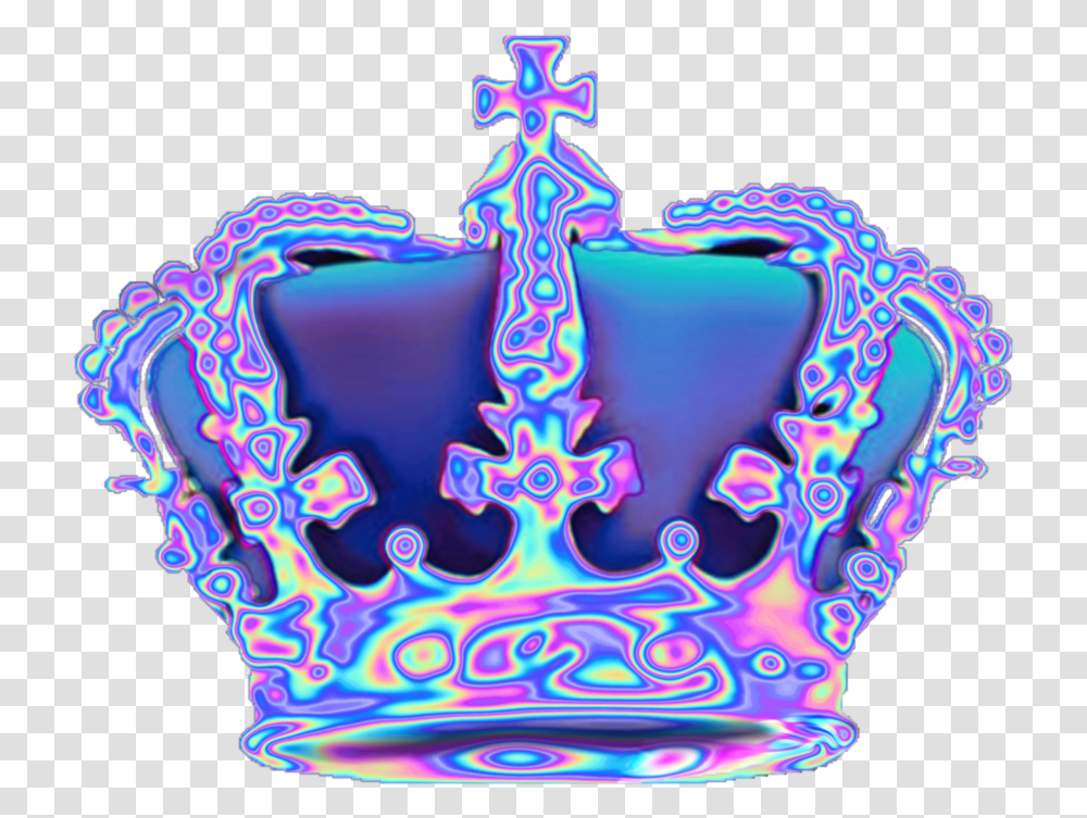 Crowns Vaporwave Aesthetic Vaporwave, Birthday Cake, Dessert, Food, Light Transparent Png