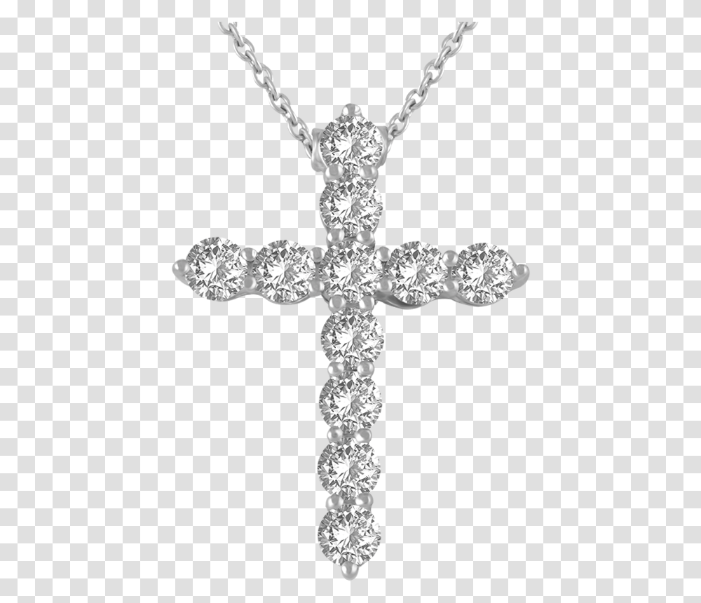 Crt Diamond Cross Necklace, Gemstone, Jewelry, Accessories Transparent Png
