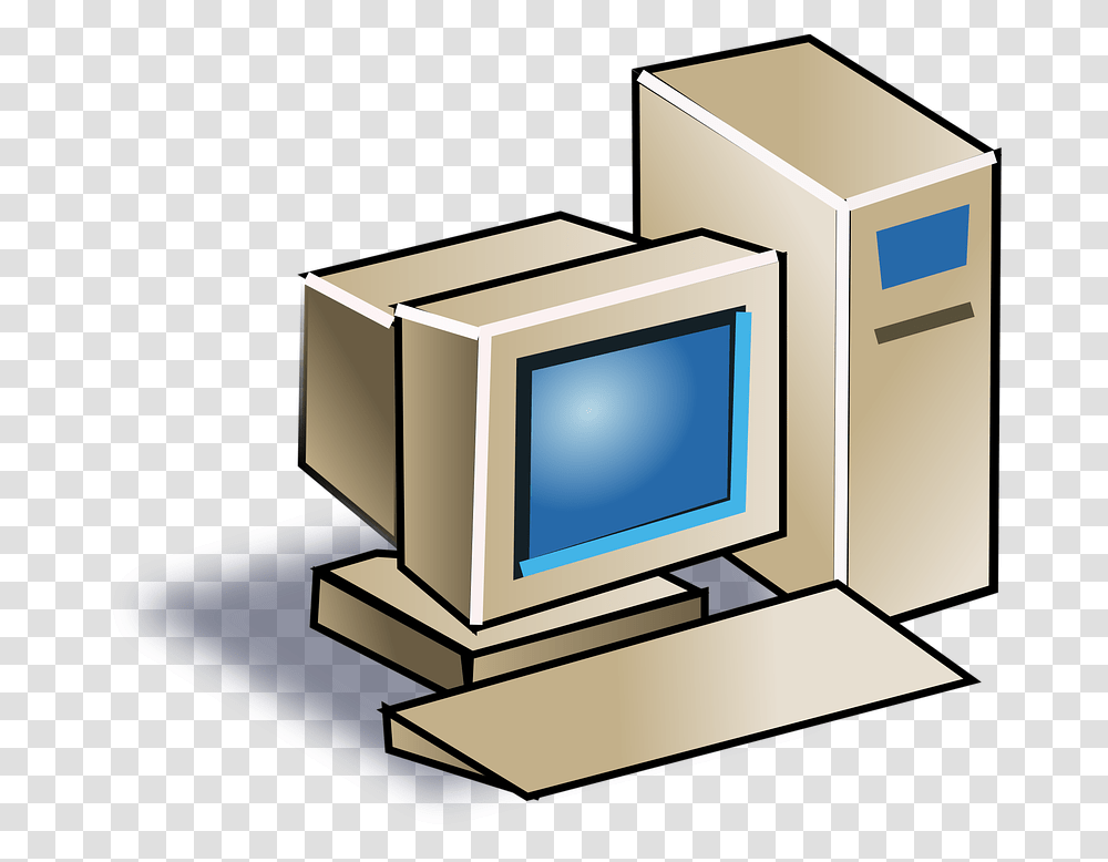 Crt Monitor Old Tower Personal Computer Keyboard Computer Clip Art, Electronics, Pc, Desktop, Sink Faucet Transparent Png