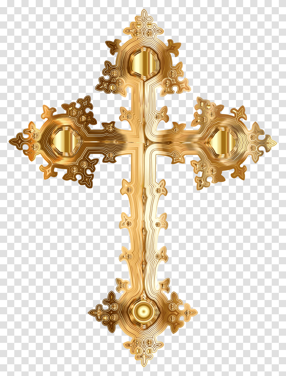 Crucifix Golden Cross Transparent Png
